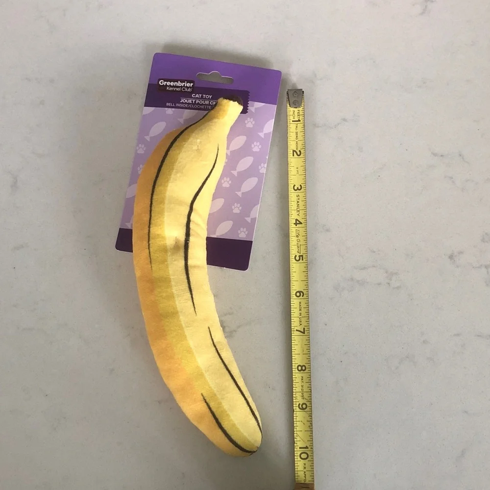 Greenbrier Yellow Banana Cat Kicker Toy with Bell
